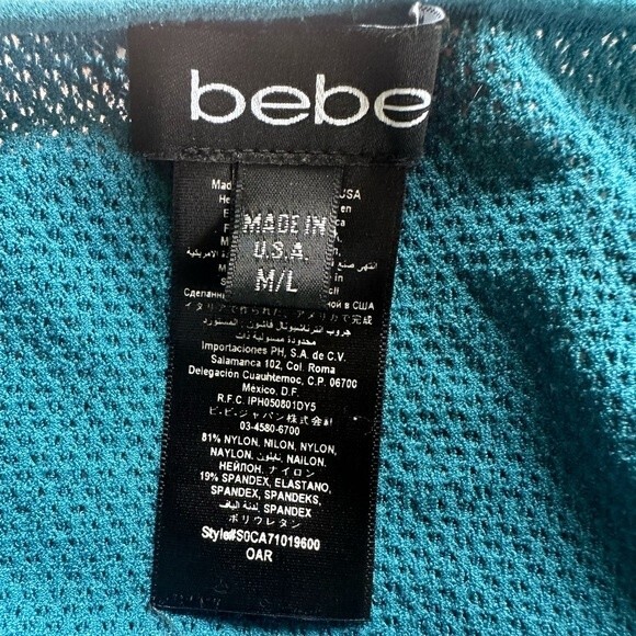 Bebe Women's Y2K Vintage See Through Mesh Netting Lace V Neck Top Size M/L - Picture 4 of 4